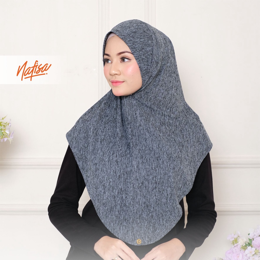 Jilbab Instan Bergo Nafisa AYANA Motif| Hijab Non Pad  Premium Kerudung Instan Motif Tanpa Bergo