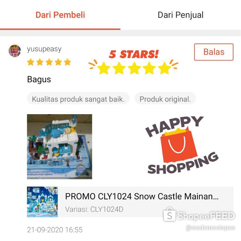 PROMO CLY1024 Snow Castle Mainan Anak Balok Blok Block Brick Susun COLONY