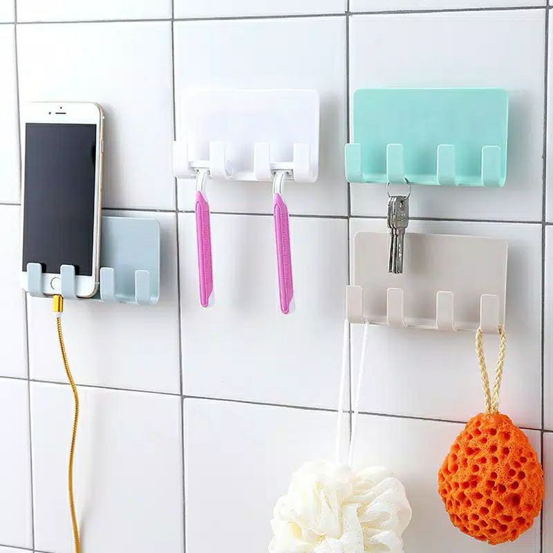 GANTUNGAN TEMPELAN HOLDER HP SMARTPHONE CHARGER CANTELAN HOOK DINDING SERBAGUNA KAMAR MURAH |2027