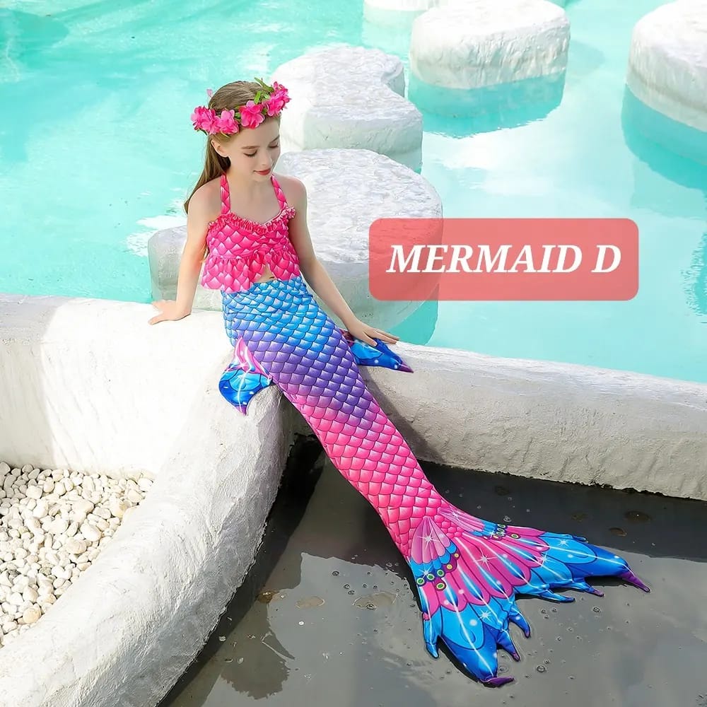 BAJU RENANG MERMAID SWIMMING SUIT BAJU DUYUNG KOSTUM ARIEL IMPORT PAKAIAN RENANG ANAK PRINCESS