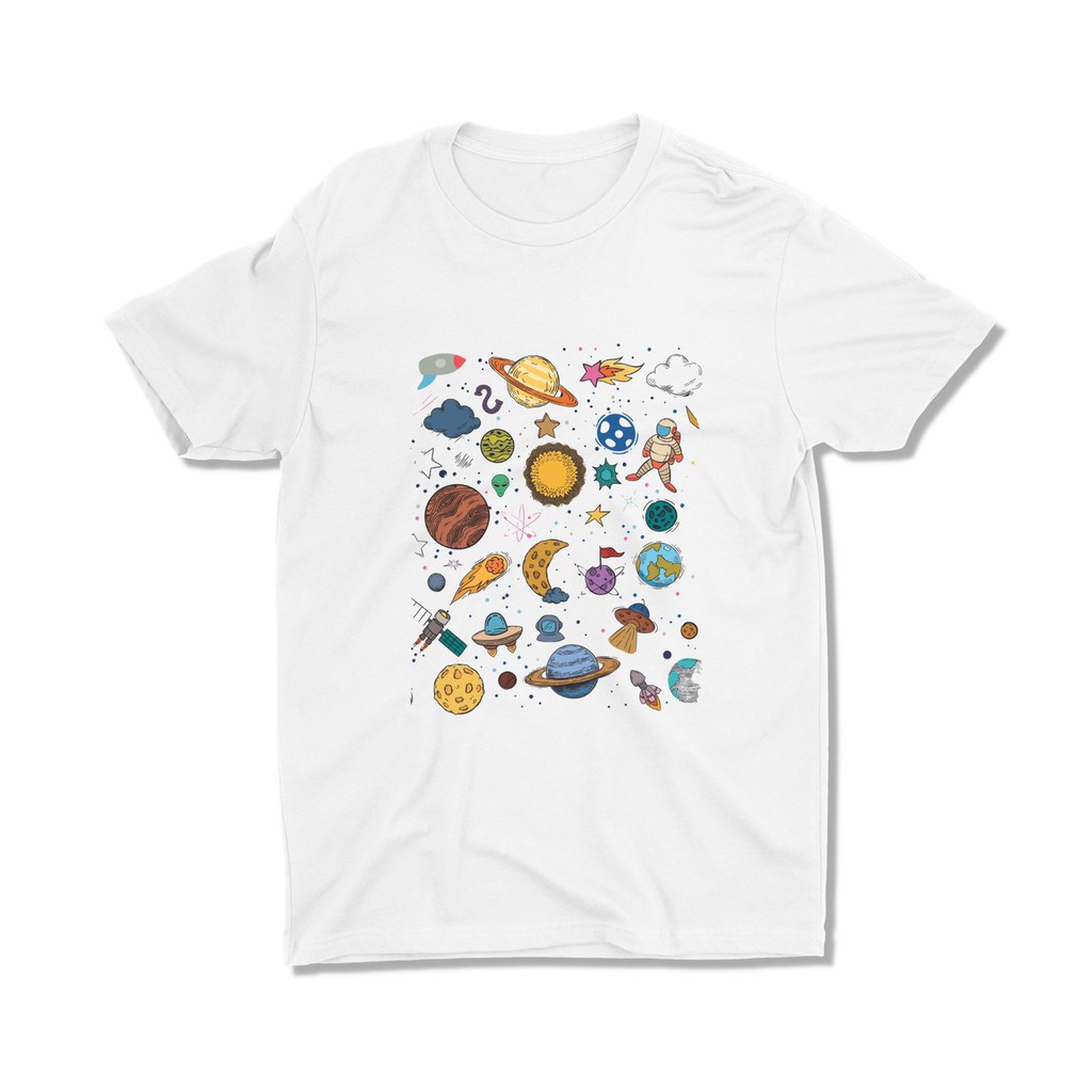 Tshitrallday Kaos Premium Unisex Pria &amp; Wanita bisa Oversize 100% Cotton Combed GRAPHIC FULL GALAXY