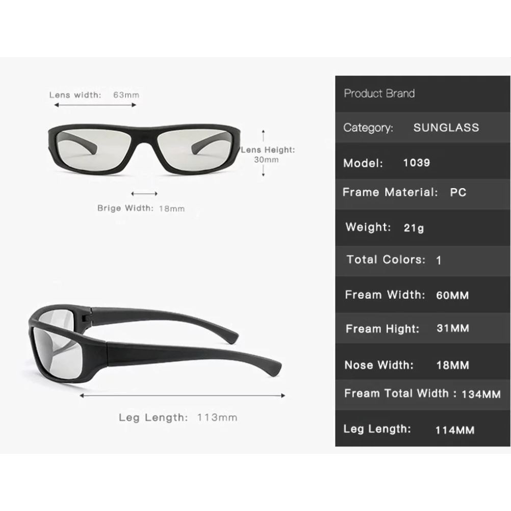 Kaca Mata Photochromic Kaca Mata Polarized kode 0147 hitam