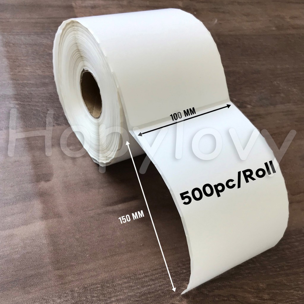 100 x150 500 pcs KERTAS PRINT THERMAL LABEL BARCODE KERTAS STICKER THERMAL 10x15cm / 4x6 inch