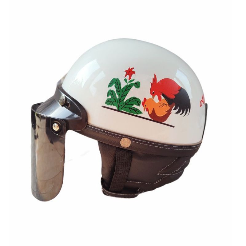 helm chip ayam jago helm ajinomoto helm bogo helm klasik helm retro jadul bisa cod free box