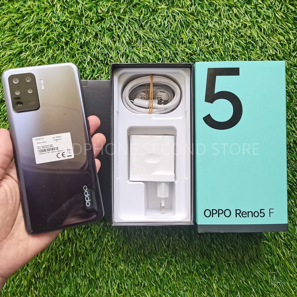 HANDPHONE OPPO RENO5 F 8/128GB FULLSET NO HEADSET SECOND SEKEN BEKAS MURAH-1