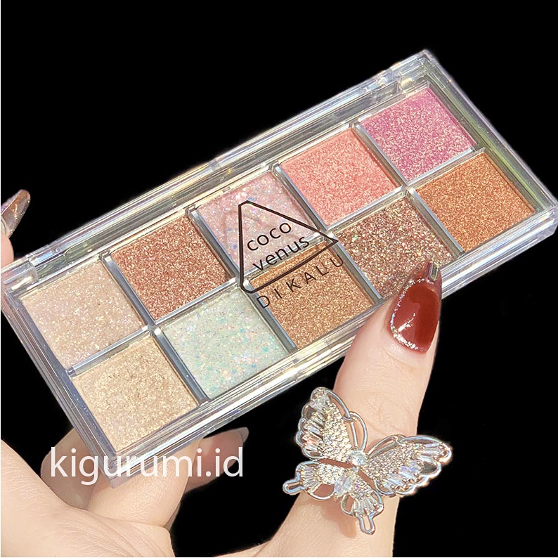 DIKALU Premium Eyeshadow Matte Palet Waterproof 10 Colors Glitter Pallete XX041