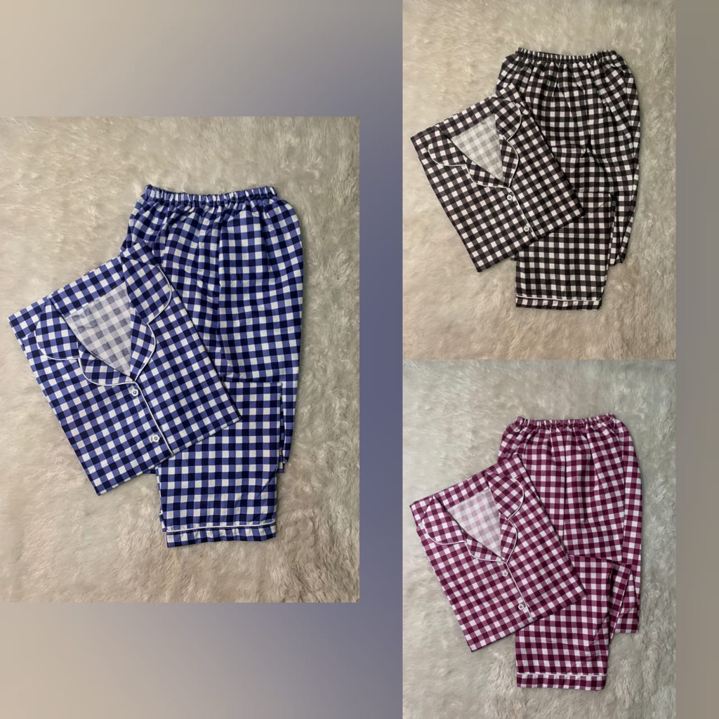 PIYAMA WANITA / BAJU TIDUR WANITA CP SALUR &amp; POLKADOT NEW KATUN JUMBO