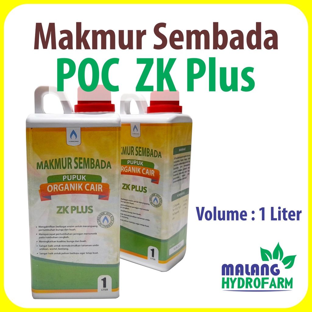 Pupuk Organik Cair ZK Plus 1 L POC organic alami makmur sembada hydroponik hidroponik buah pemanis
