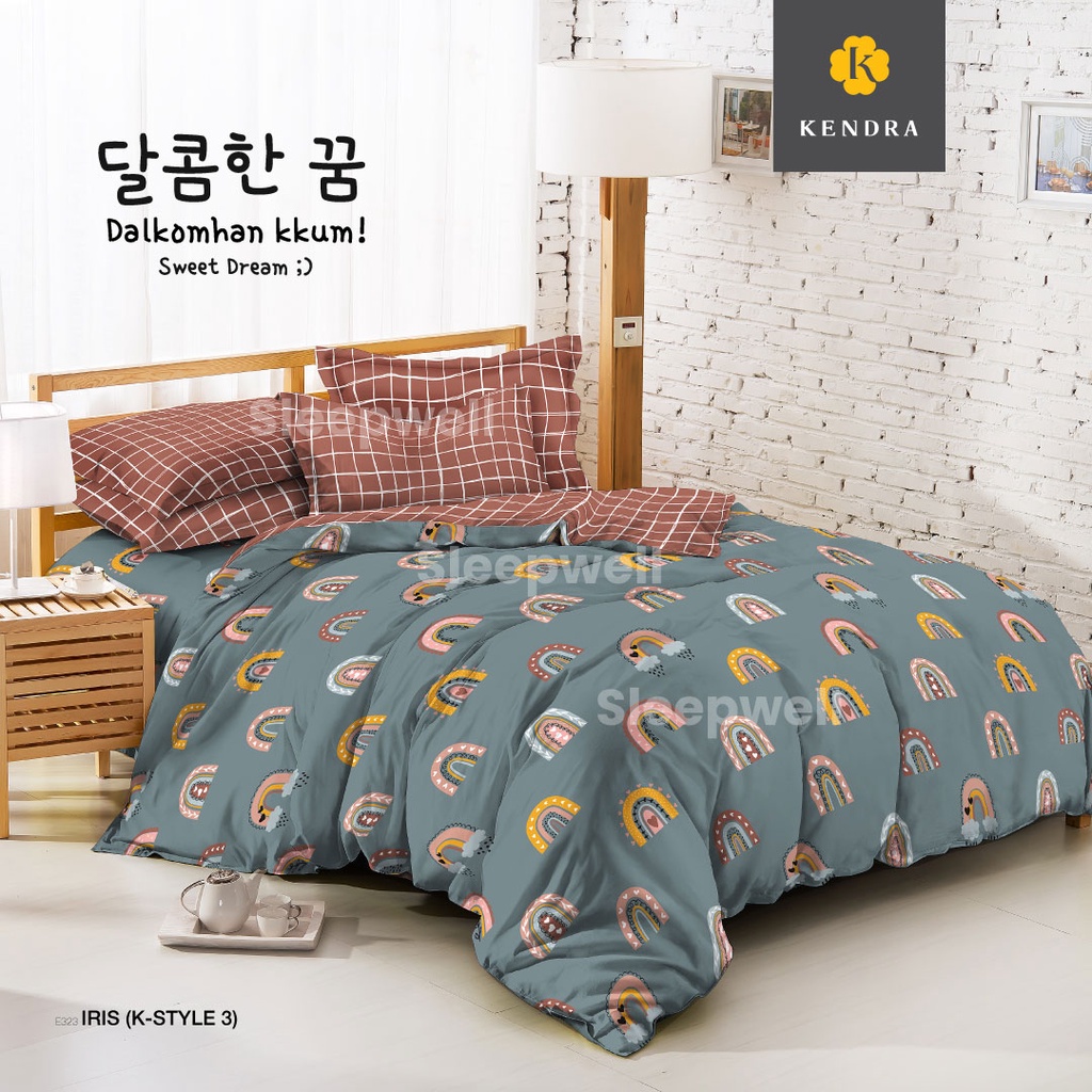 Sprei KENDRA MODERN 140x200 Tinggi 30 CM Cat Alley Blue Owls Iris Honeycomb Sweet Dream Galaxy Marve