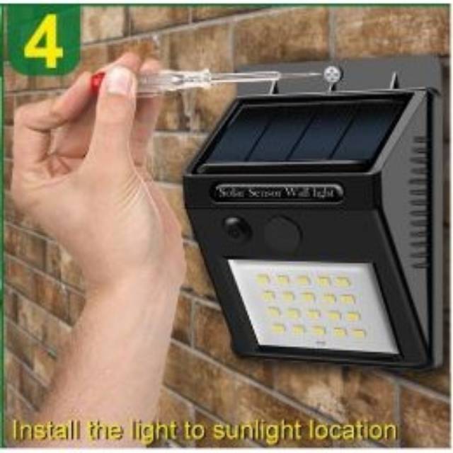 LAMPU LED TAMAN TENAGA MATAHARI SENSOR CAHAYA  30 LED