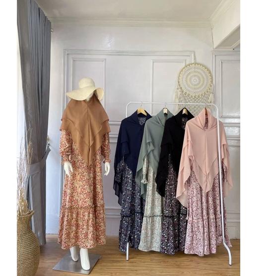 Stok terbatas.. Setelan Gamis Misbee Premium Motif Bunga Kecil