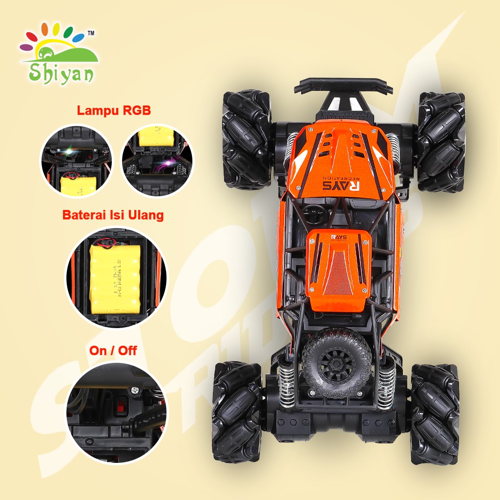 [Shiyan] mainan rc mobil big monster 4WD truck storm riders model terbaru gratis baterai dengan cas