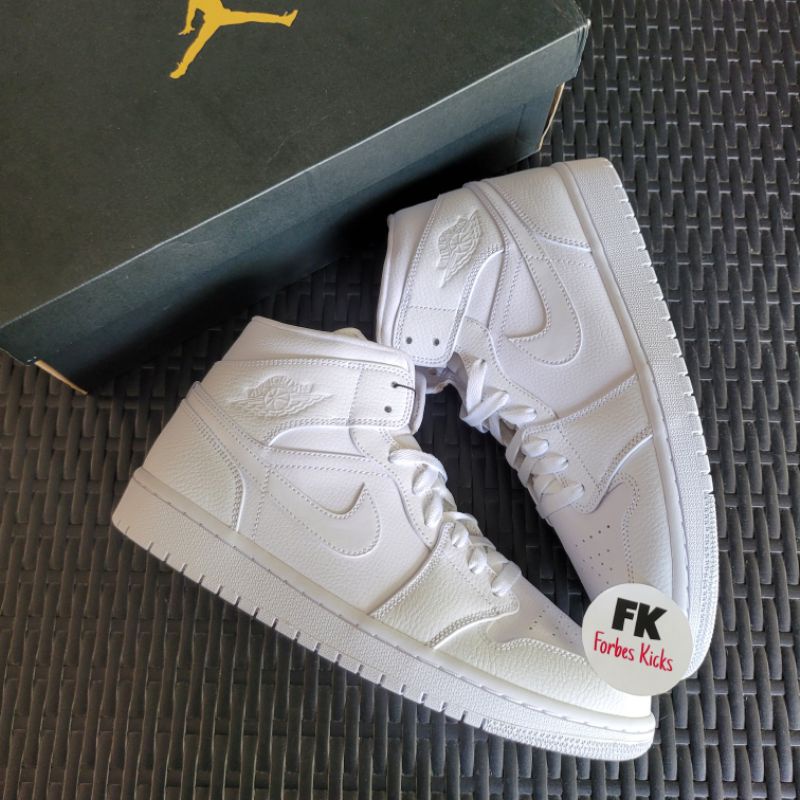 Air Jordan 1 Mid Triple White || all white