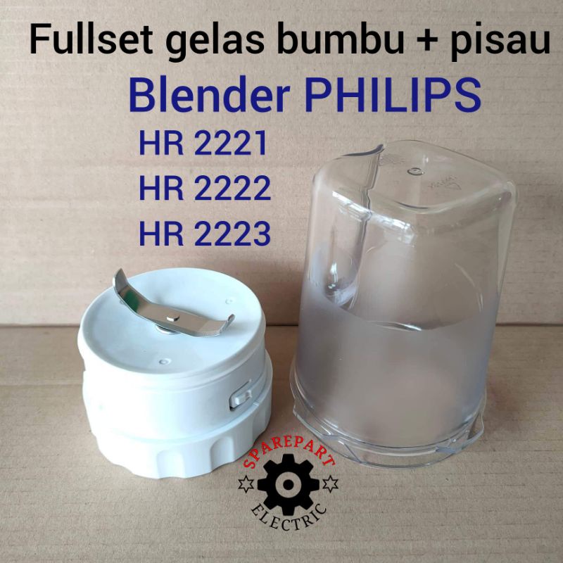 GELAS BUMBU + PISAU 1SET BLENDER PHILIPS BARU HR 2221 HR 2222 HR 2223