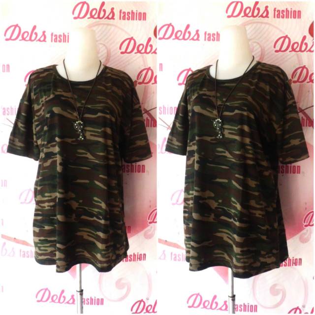 Kaos Army Jumbo Loreng Bigsize Lengan Pendek