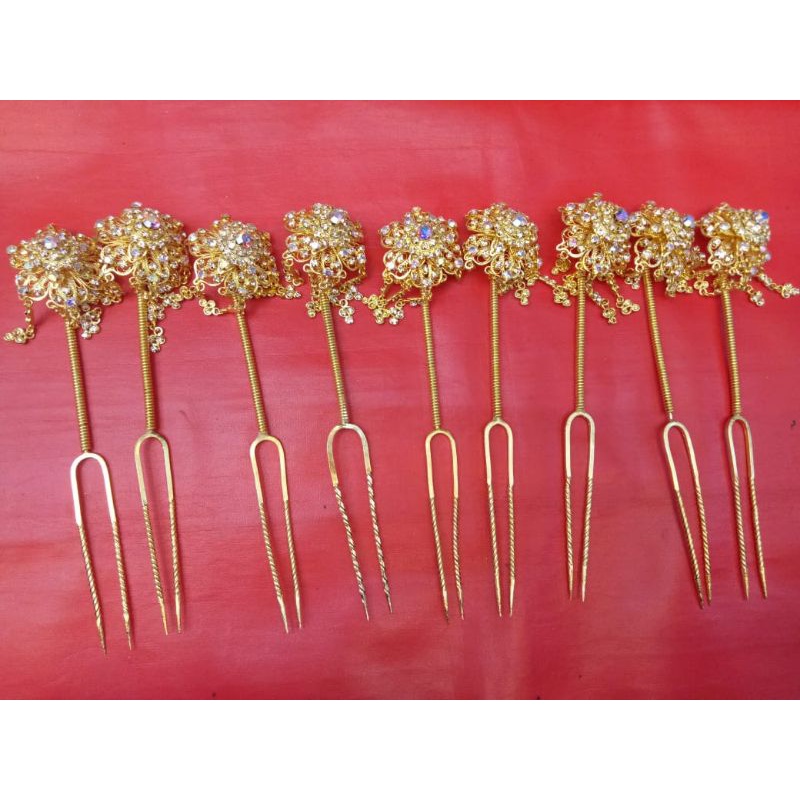 AKSESORIS PERHIASAN PENGANTIN SOLO PUTRI SET KOMPLIT CENGKREM