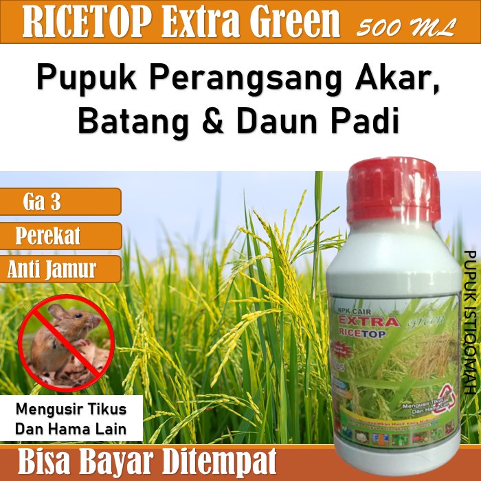 pupuk cair padi Ricetop Pupuk Pelebat Padi - Pupuk Ricetop Extra Green Pupuk Penyubur Padi - Ricetop