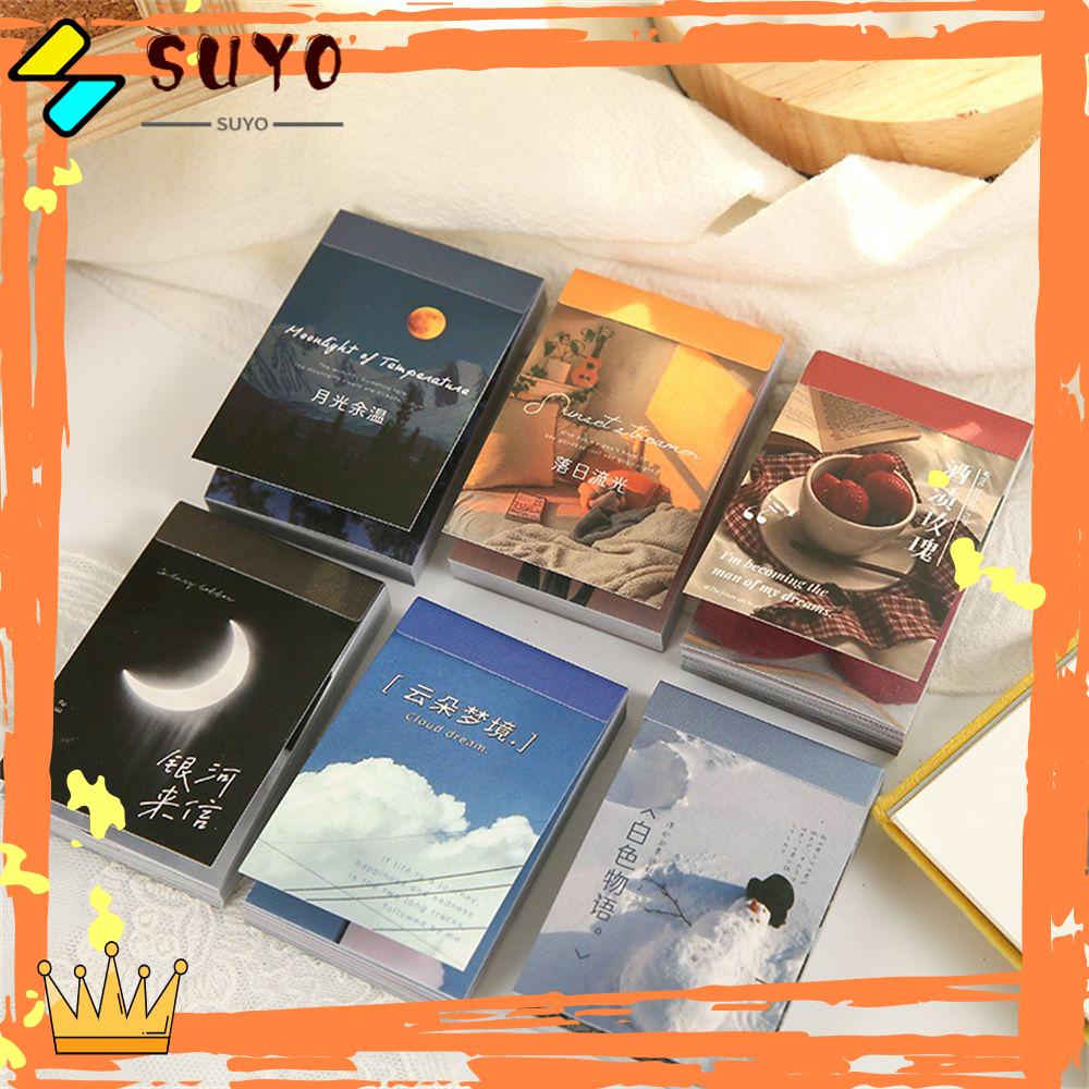 Suyo 50 Lembar Stiker Motif Awan + Bulan Untuk Dekorasi Diary / Agenda