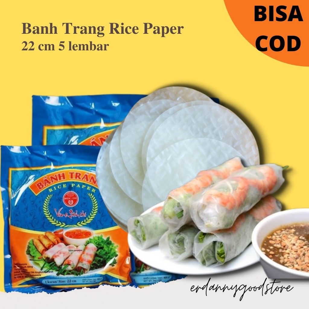 

PROMO STOK TERBARU!!! erdannygoodstore✅ Banh Trang Rice Paper 22 cm 5 lembar / Kulit Lumpia Vietnam / Spring Roll | Kulit Lumpia Vietnam Rice Paper Termurah terlaris / kulit lumpia basah khas Vietnam