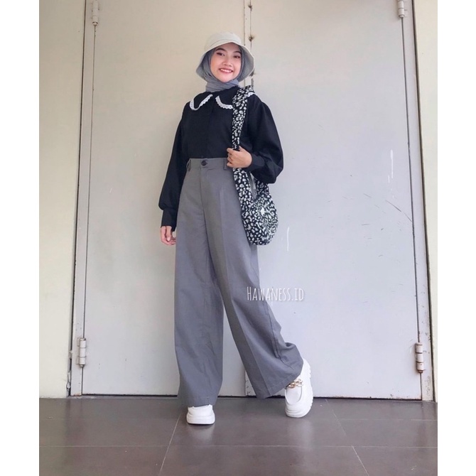Yuka Slim Cullote / Katun Poly Kulot Highwaist / Celana Kulot Hawai / Celana Drilly Kulot Drill / Misha Mesha Kulot