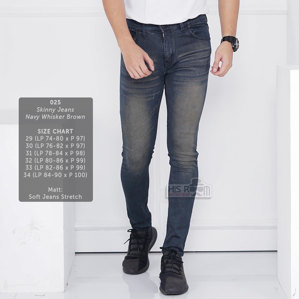 HSRM - 025 Skinny Jeans Whisker Pria Celana Jeans Pria Celana Panjang Jeans Premium Celana Jeans Cowok