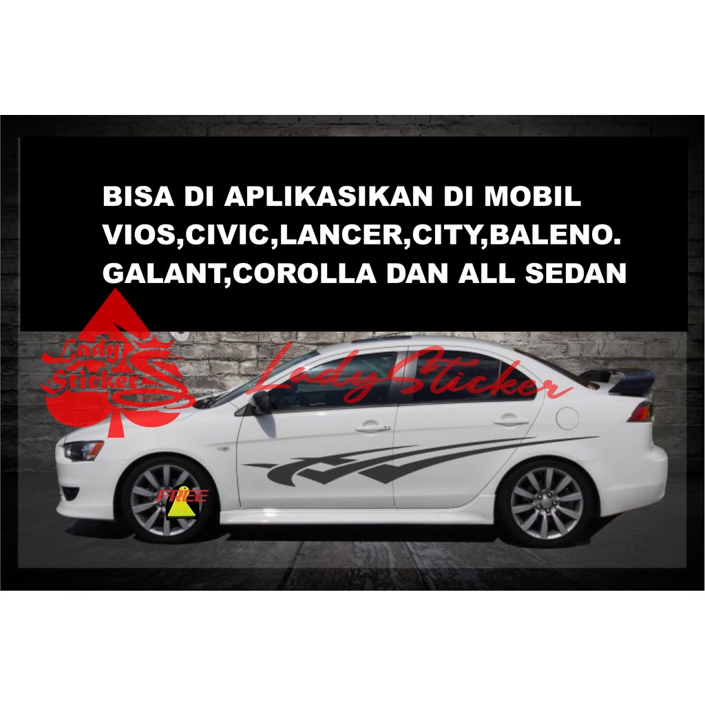 STICKER STIKER MOBIL LANCER STIKER LIS MOBIL MITSUBISHI LANCER CIVIC VIOS BALENO CITY ALL SEDAN