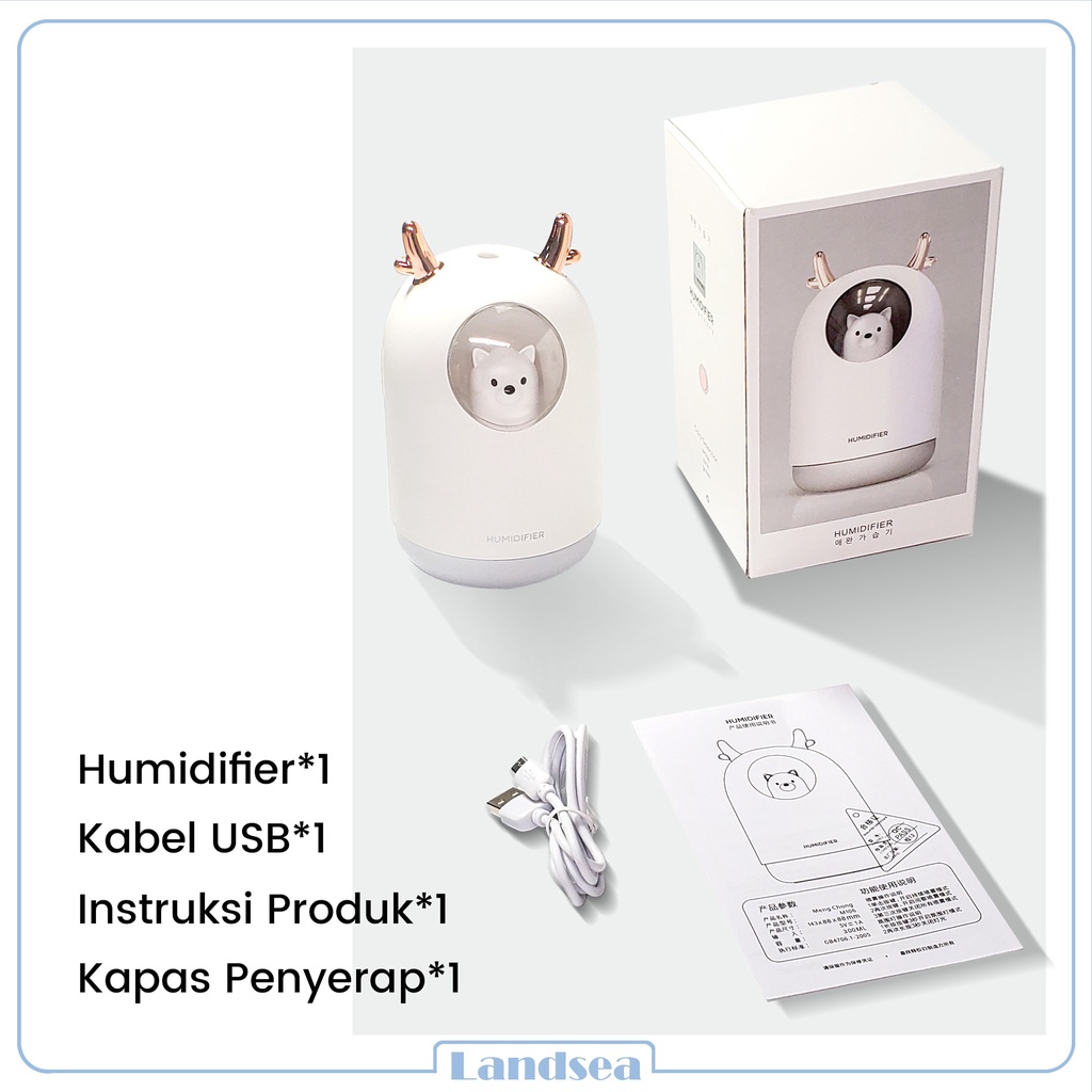 Landsea Humidifier Air 300ml Diffuser Aroma - Pelembab Udara - Terapkan ke Essential oil-5