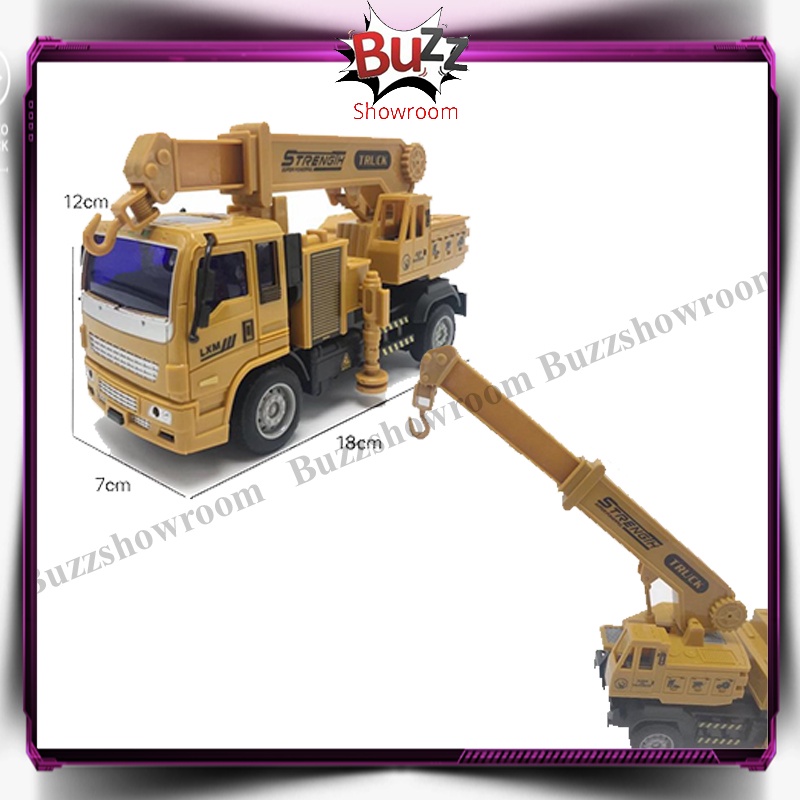 RC Dump Truck Crane Mobil Konstruksi Mainan Anak Remote Control Lampu