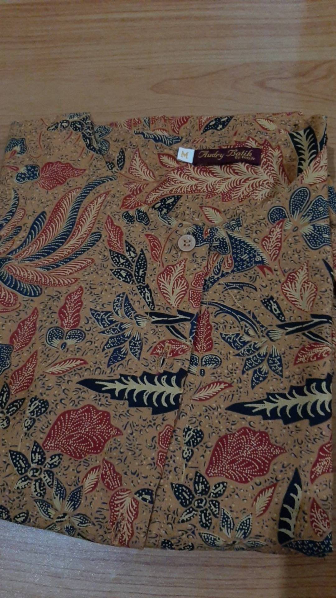 Audry Batik - Gendis Blouse Batik Wanita Cantik Katun Murah Kantor Kerja Elegan Krem Coklat Kuning