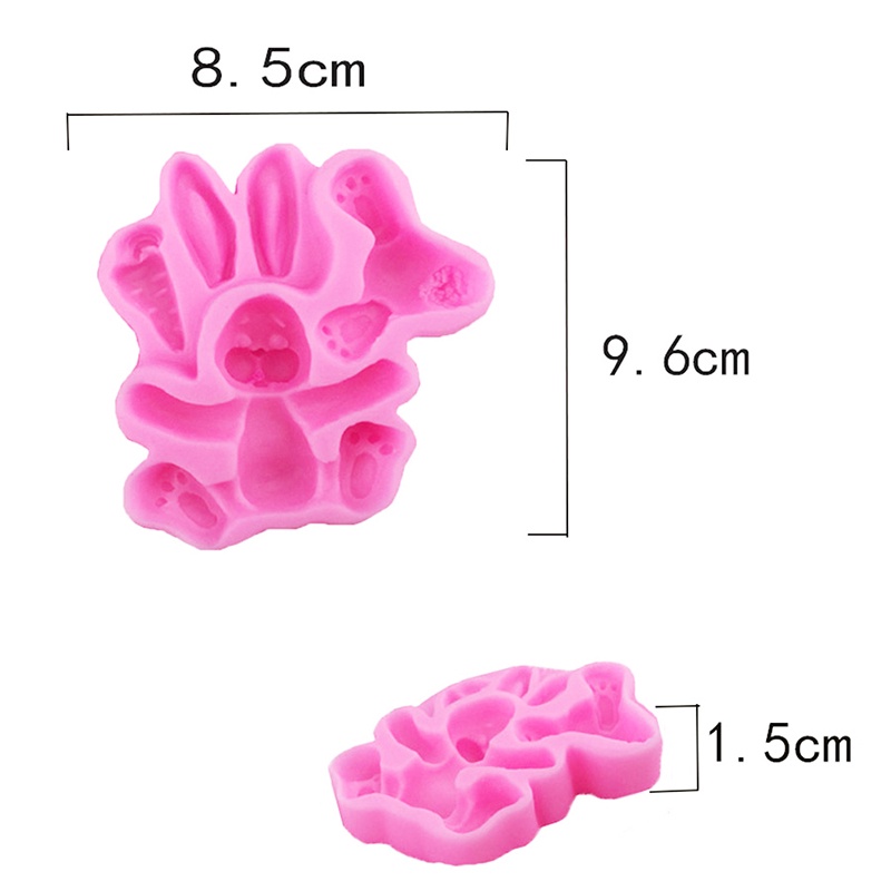 Cetakan Kue Bentuk Kelinci Paskah 3D Bahan Silikon Untuk Alat Dapur