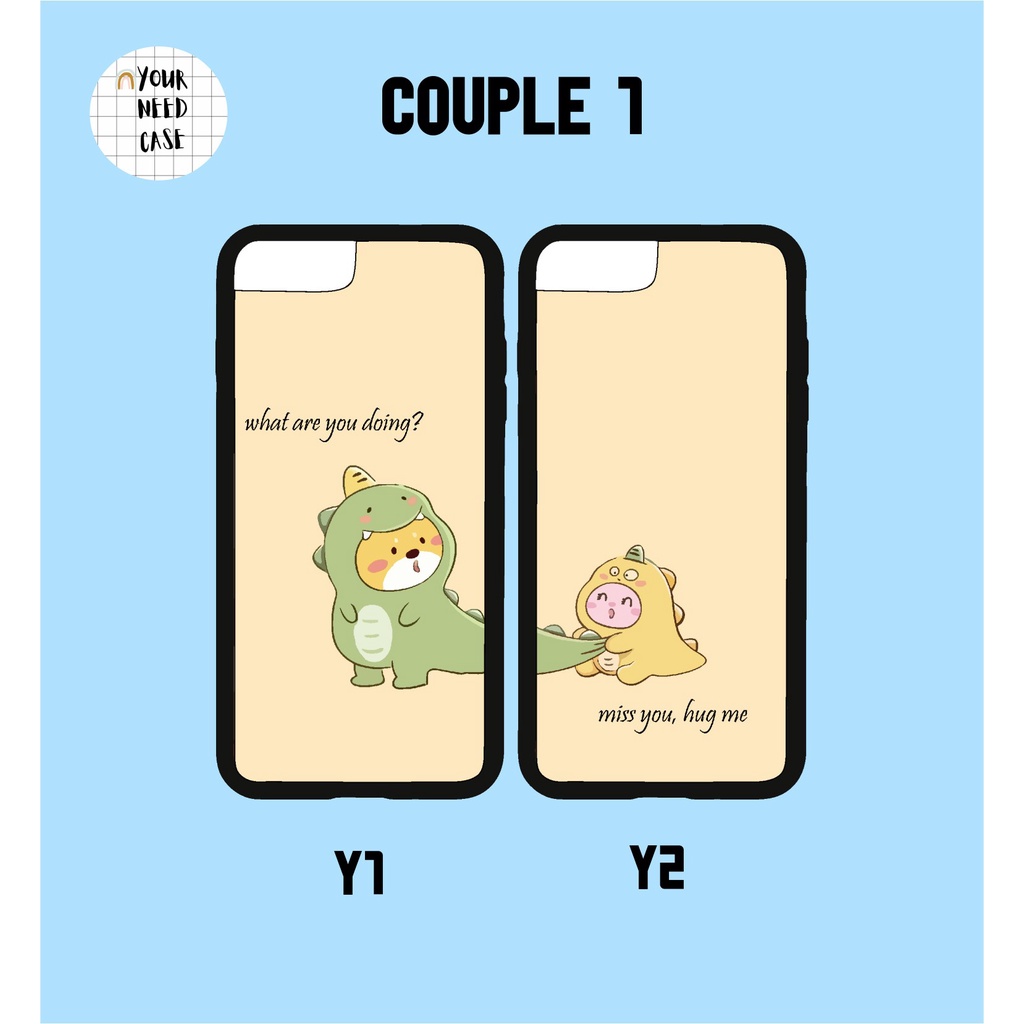 Case HP Custom Couple Design Termasuk 2Pcs Softcase Blackmatte / Anticrack