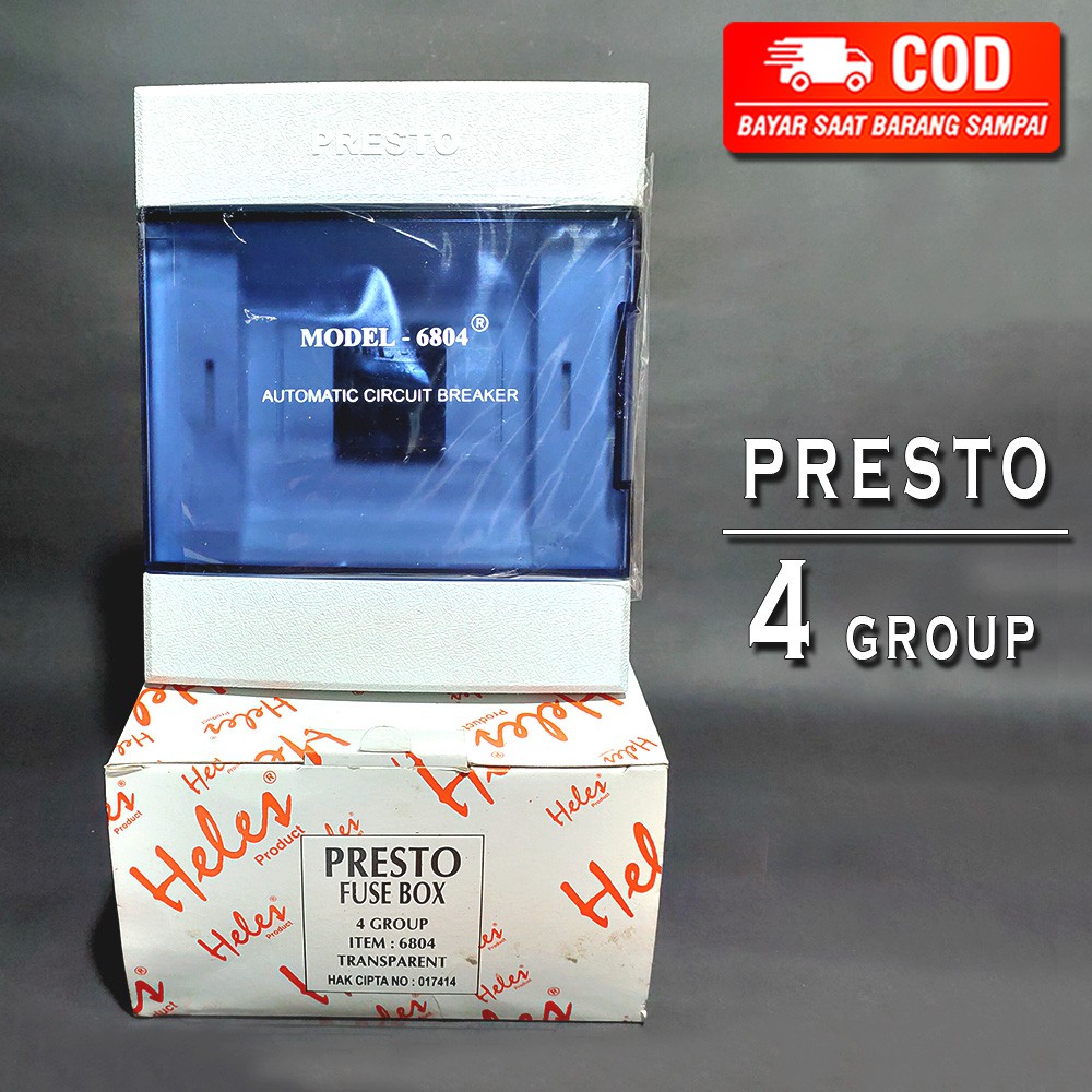 PRESTO BOX MCB 4 GROUP INBOW TANAM TUTUP TRANSPARAN