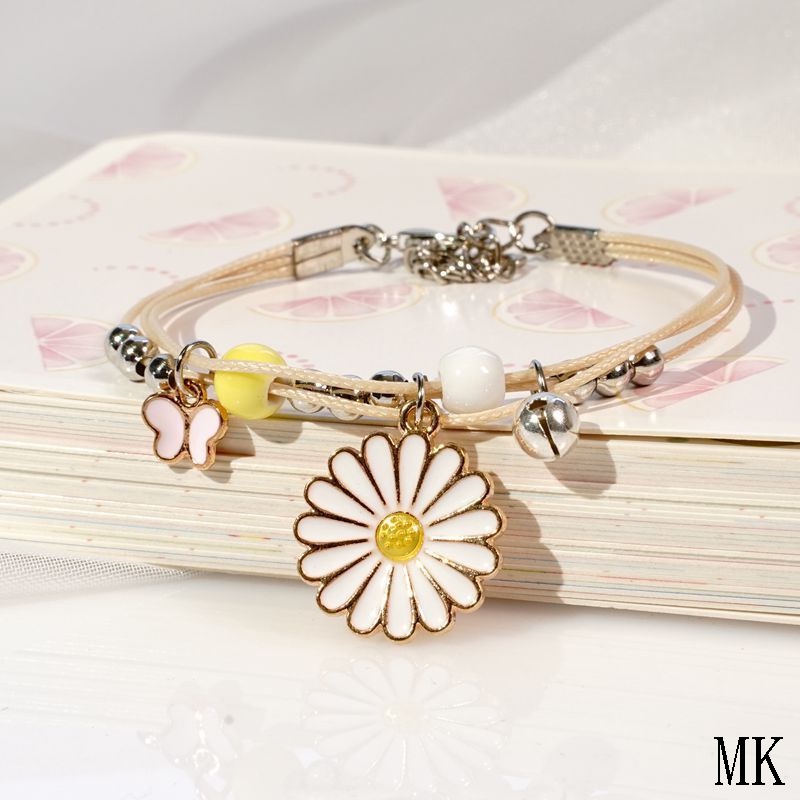 Gelang couple Daisy etnik bead Tali Gelang Wanita persahabatan Korea Braided Bracelet/Friendship Adjustable Fashion Aksesoris - MK-7