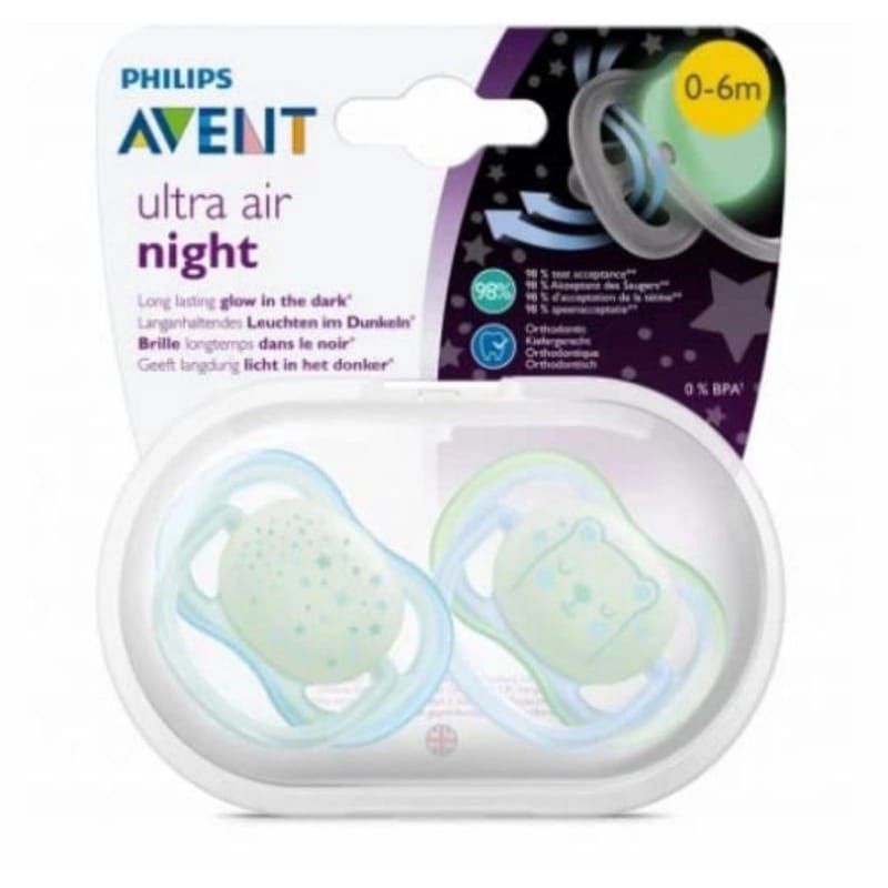 Empeng Avent Orthodontic Soother 0-6bulan star bear pacifier bayi-2pcs Bear-star BLUE