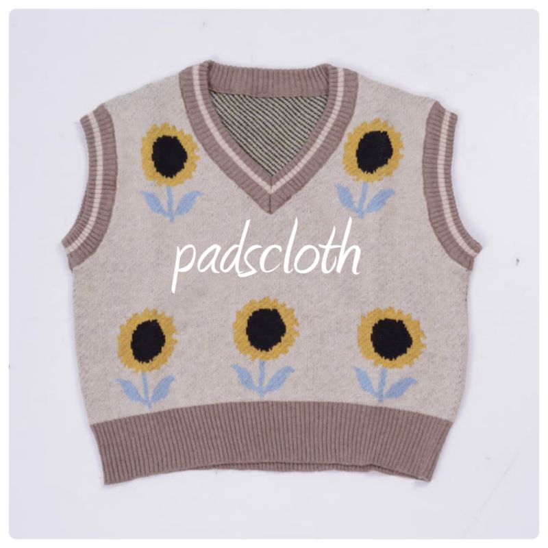 Vest Rajut Anak Bunga Matahari Little Girl / vest anak motif bunga matahari perempuan style korean