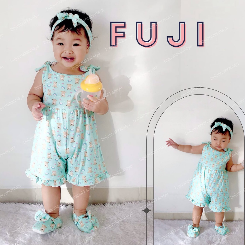 3-15 BLN JUMPSUIT BAYI TALI FUJI FREE HEADBAND DAN SEPATU by BAJUANAKKANAYA