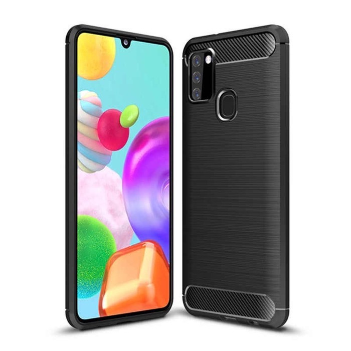 Samsung A21S Premium Rugged Case TPU Case-Anti Benturan-Hitam