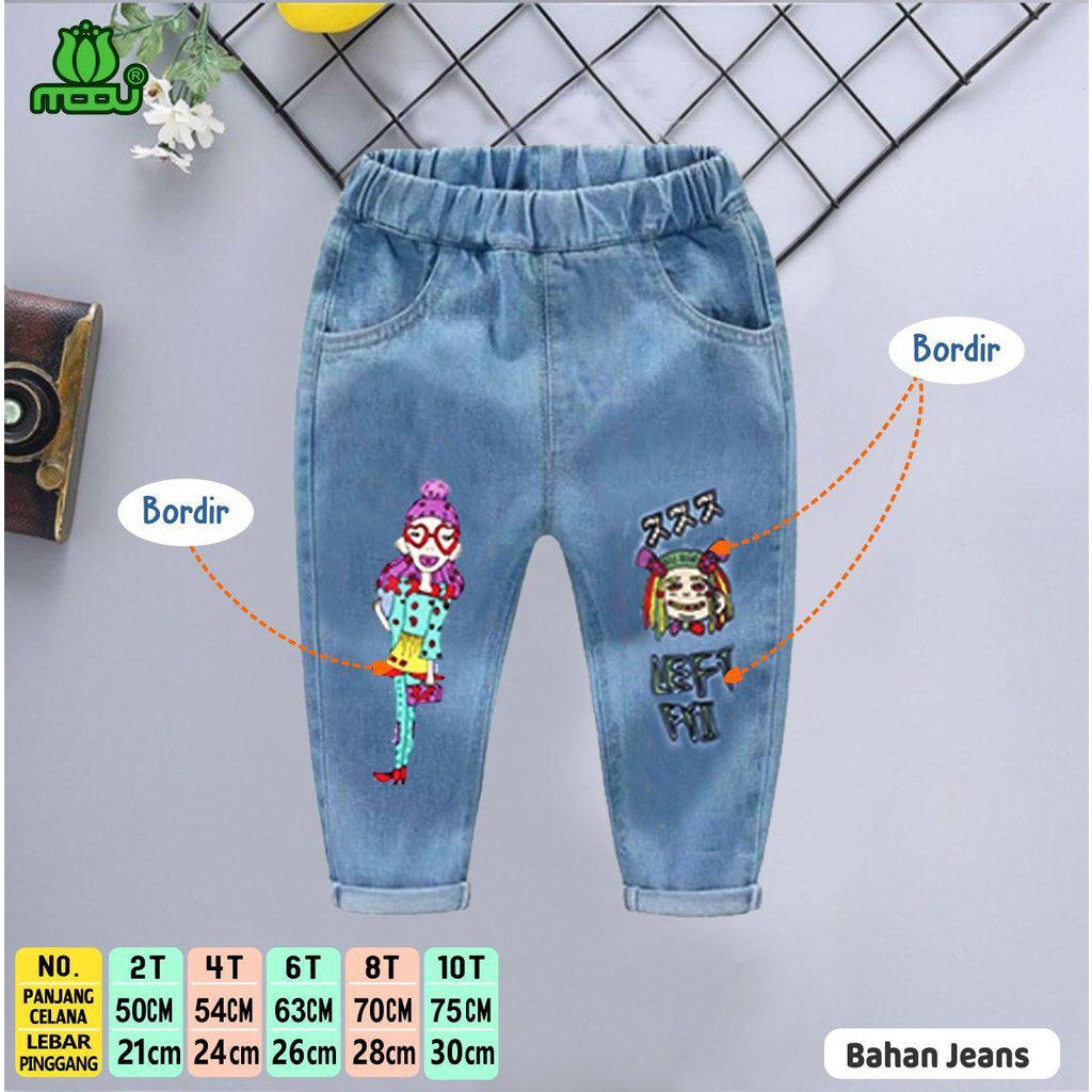 Celana Jeans Anak Bordir Moov