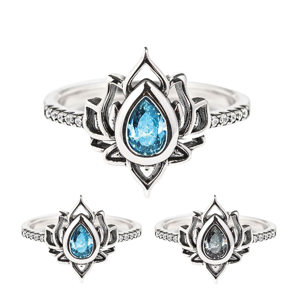 Hu Hu Hu Hu Hu Alat Bantu Pasang Kacamata♡ Cincin Knuckle Bentuk Water Drop Aksen Berlian Imitasi Gaya Vintage Untuk Wanita