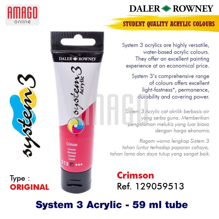 

Eklusif Daler-Rowney- System 3 Acrylic 150 Ml - Per Tube - Sementara Diskon