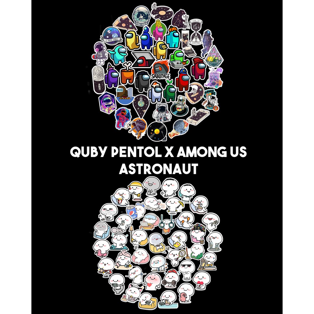 

40Pcs STICKER QUBY X AM0NG U$ ASTRONAUT Stiker Cute Waterproof