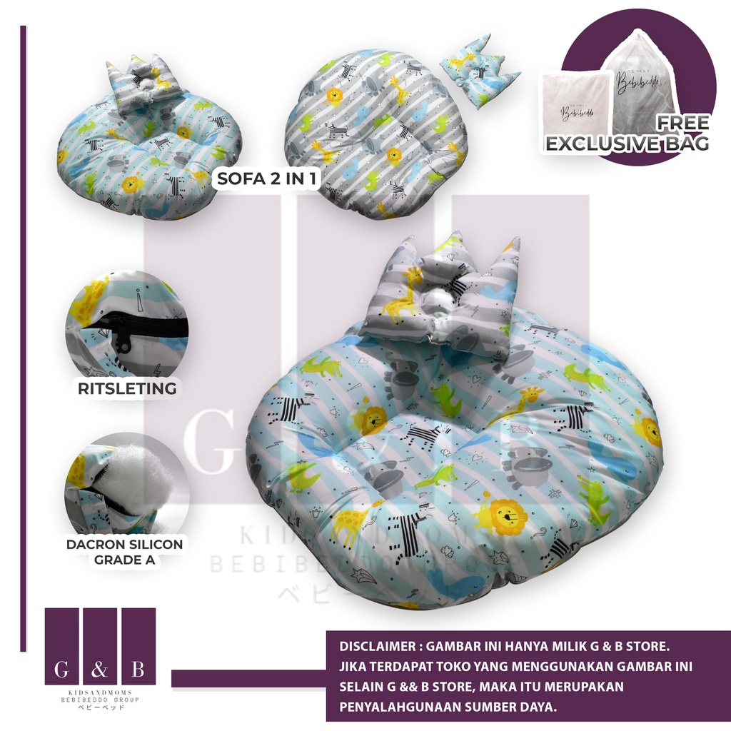 Sofa bayi / baby launger FREE bantal mahkota bayi dan tas