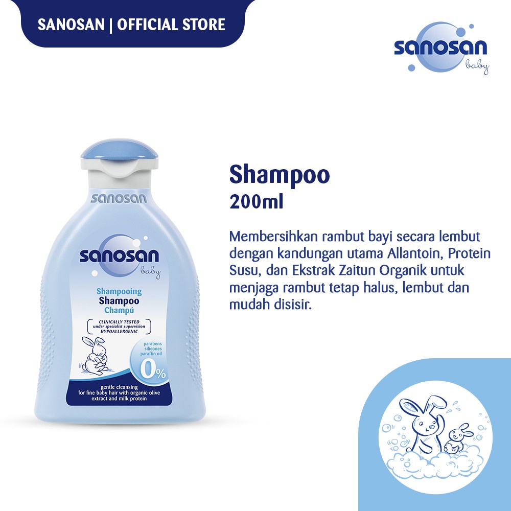 SANOSAN Baby Shampoo 200ml - Shampo Bayi