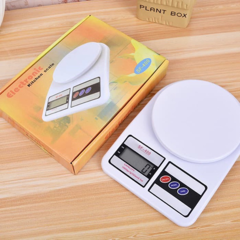 ( BISA COD ) PROMO TIMBANGAN DAPUR DIGITAL SF-400 / TIMBANGAN KUE DIGITAL 10KG  / ELECTRONIC PORTABLE SCALE / ALAT PENGUKUR KUE TEPUNG BAHAN LCD / ALAT UKUR BAHAN KUE / WARNA PUTIH WHITE MENGGUNAKAN BATERAI A3 AAA