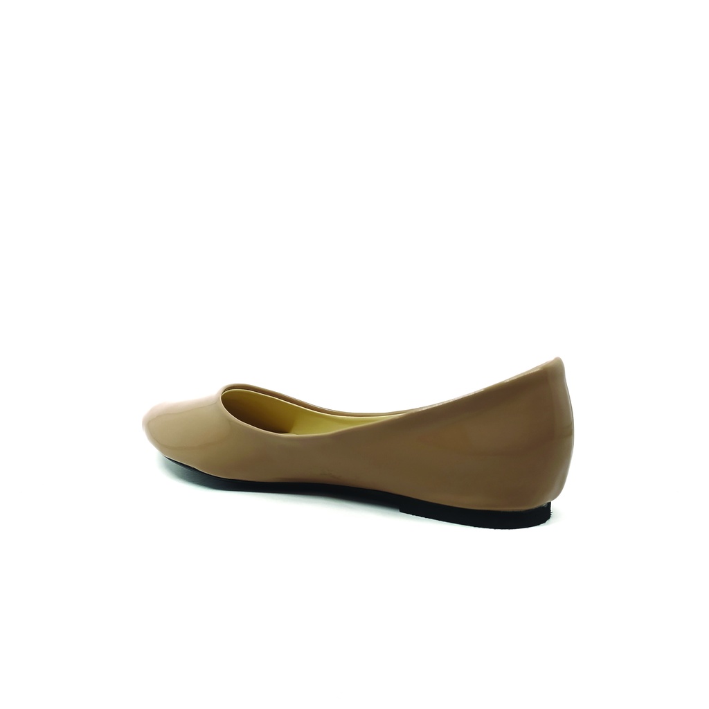 Workswell Sepatu Flat Wanita Basic Ujung Lancip Kode 3697 Mocca Glosy