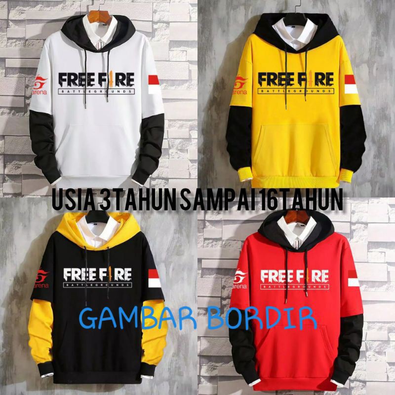 sweater freefire, sweater anak freefire, jaket Hoodie freefire