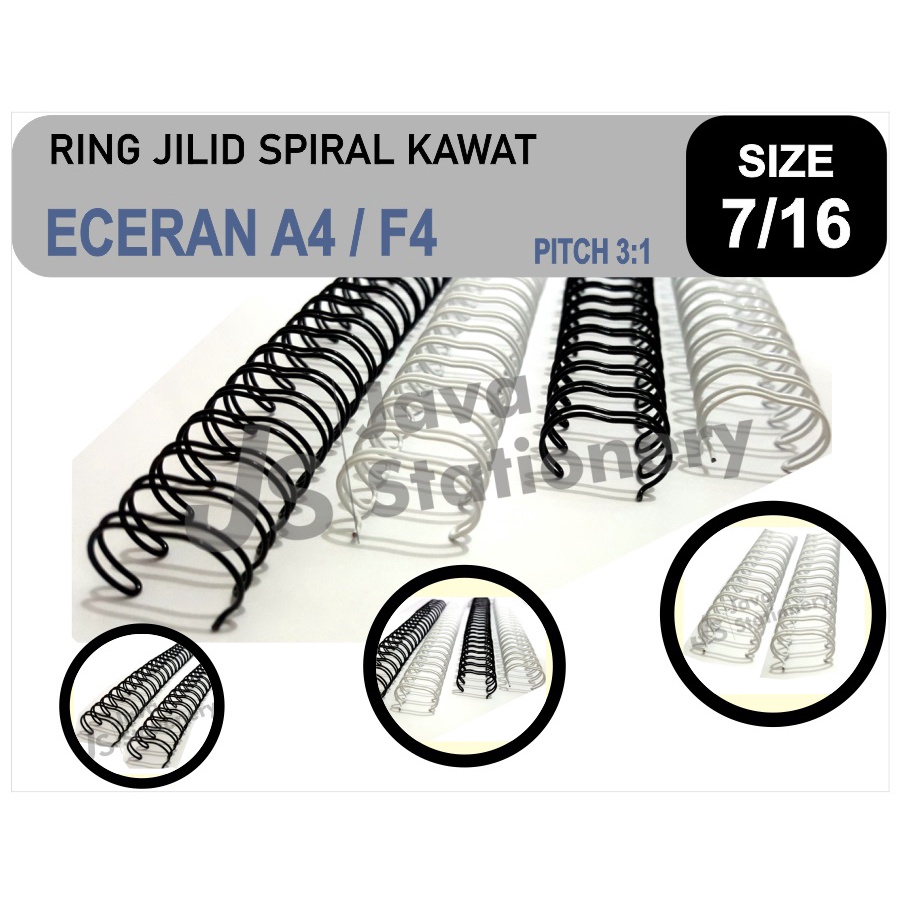 

Ring Kawat Jilid No 7, ECERAN 3:1 - 7/16, Harga untuk Per pcs. PALINGMURAH