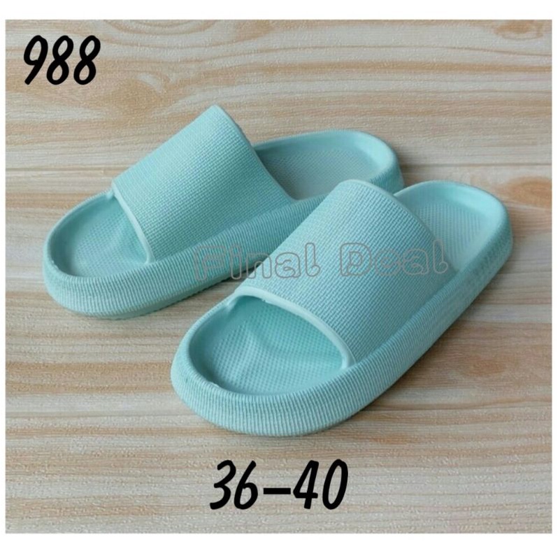 Sandal Selop Full Karet Casual Pria Wanita, Sendal Anti Slip Waterproof Indoor Outdoor 988