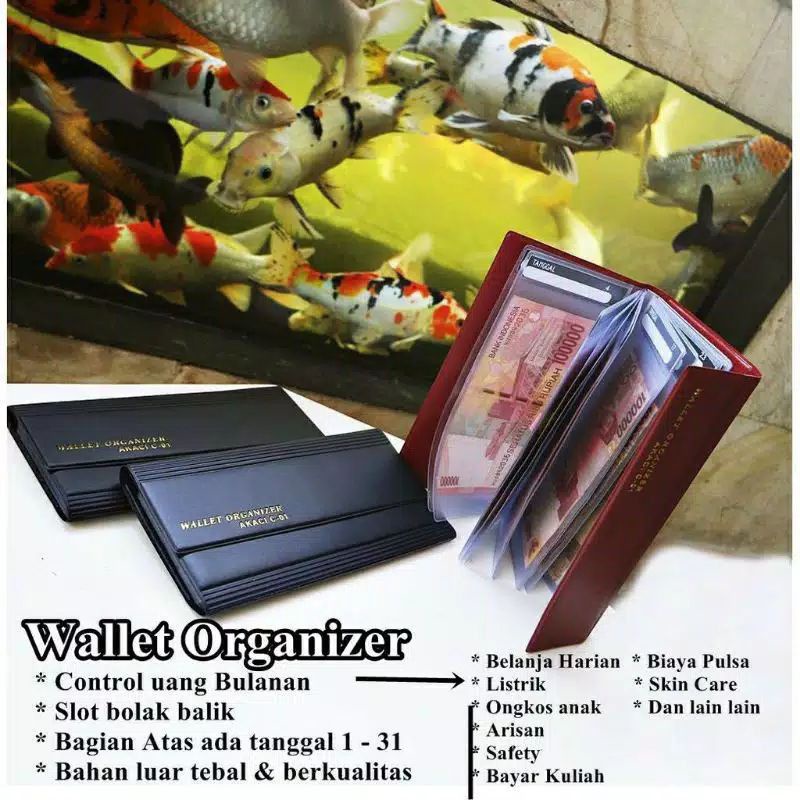 DOMPET DISIPLIN KEUANGAN BULANAN WALET ORGANIZER DOMPET LIPAT