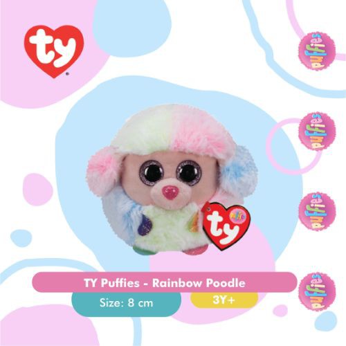 TY Puffies Rainbow Poodle - Boneka Anjing Poodle